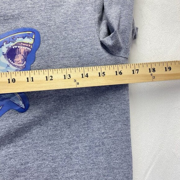 Cat & Jack Round Neck Long Sleeve T-Shirt Shark Graphic Boy's Large 12/14 Gray - Picture 5 of 16